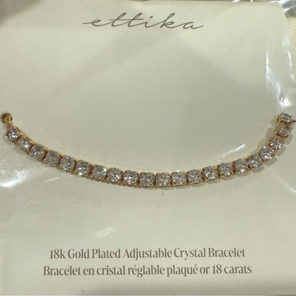 Ettika Gold Crystal Adjustable Bracelet